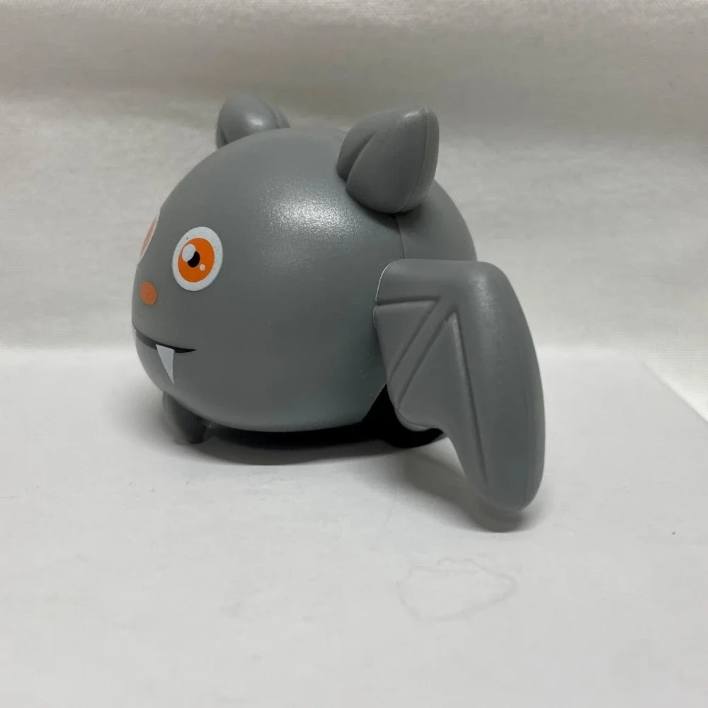 Pull Back Car Toy Halloween Vampire Bat Mini Figure Gray 2 Rubber Wheels Loose
